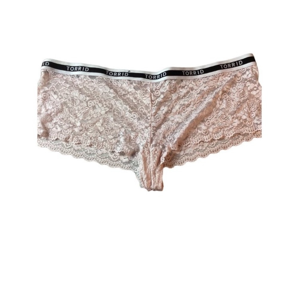 Torrid Plus Size Boyshort Panties Size 3X Pink Lace NWOT
